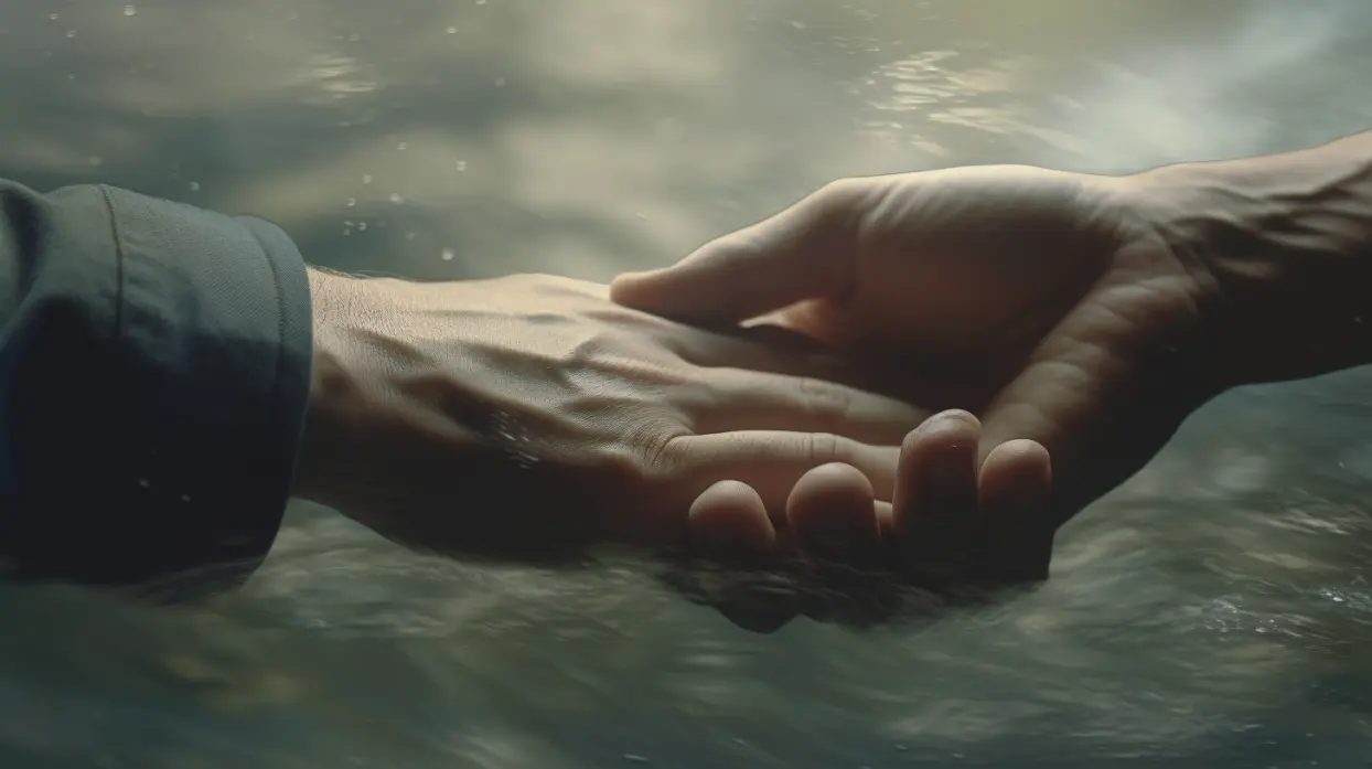 Two hands holding above water symbolising testamentary trusts